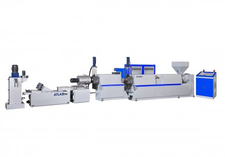 Two Stage Hopper Feeding and Die Face Cutting Plastic Recycling Machine