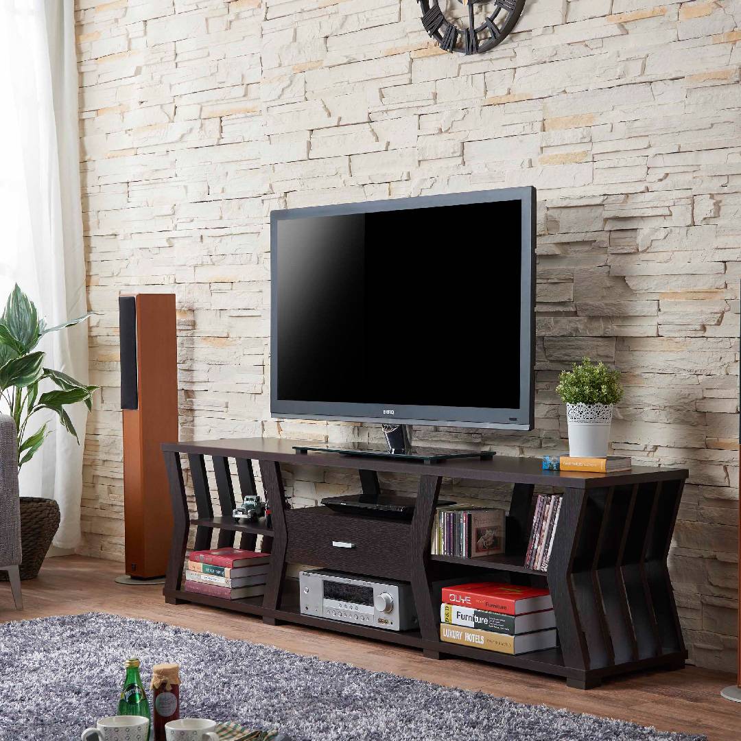 Support TV moderne et pratique de 1,8 mètre, Lits king en bois de rotin  haut de gamme pour les hôtels