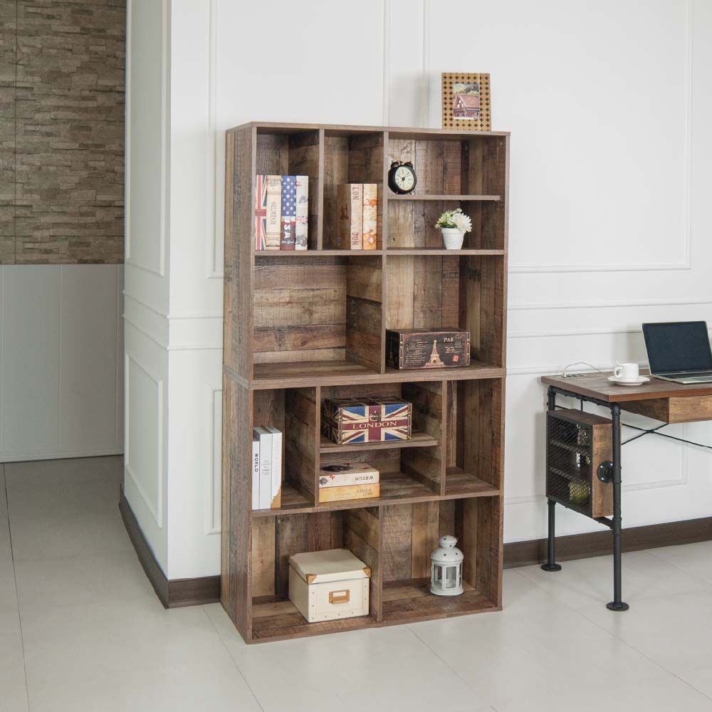 Colección de mobiliario con mueble televisión y librero con baldas en  madera de calidad