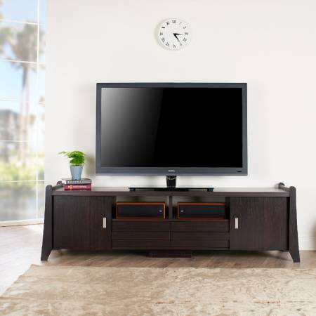 Meuble TV rectangulaire de 1,8 m avec un espace de rangement multiple et épuré - Meubles TV au style moderne.