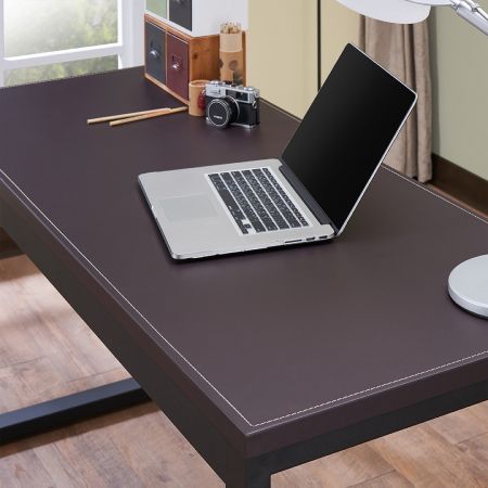 Table de bureau en imitation cuir texturé