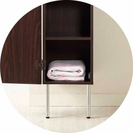 Six identical shelf space.