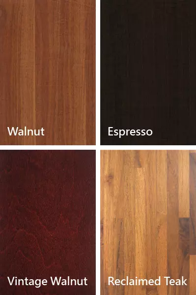 Walnut、Espresso、Vintage Walnut、Reclaimed Teak