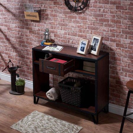 Two Drawers Particle Board Brake Mobile Console Table | Handcrafted ...