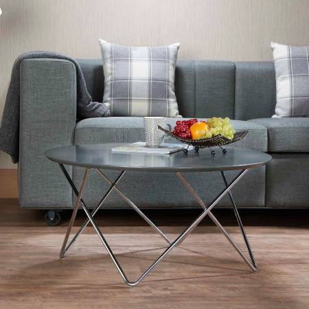 Table basse avec pieds en métal en forme de V - Table basse de style mode.
