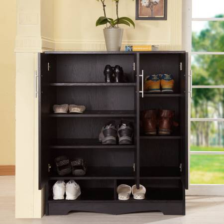 Armoire à chaussures pratique de style Sanmen - Ce meuble à chaussures utilise un design tridimensionnel.