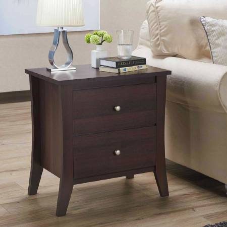 Double Drawer Functional Side Table - Plain style double drawers side table.