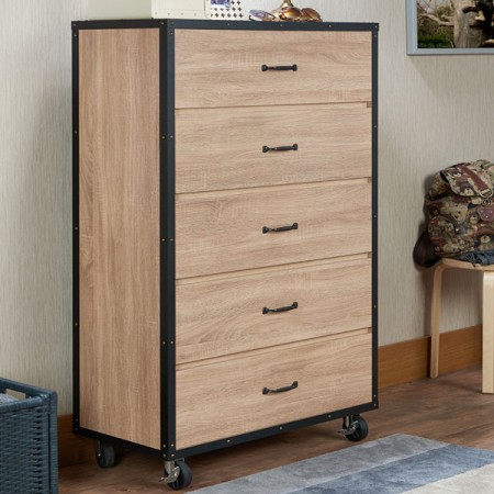 Cabinet de depozitare cu 5 straturi în stil furnir de lemn