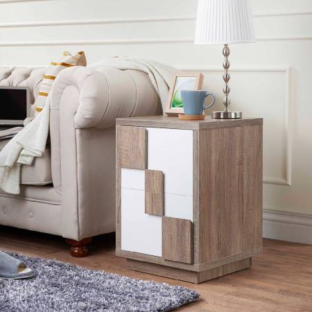 Modern Two-Color Geometric Side Table