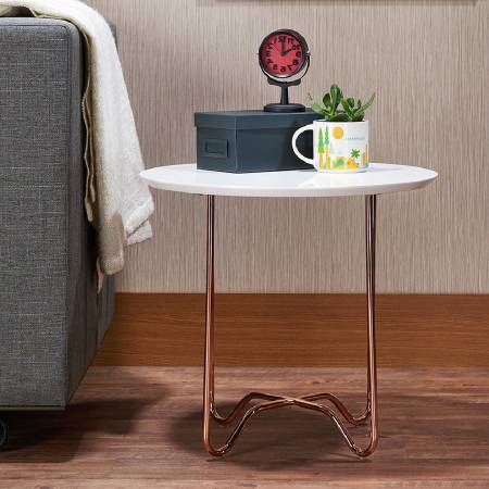 North Europe Round White Side Table - Nordic style side table.