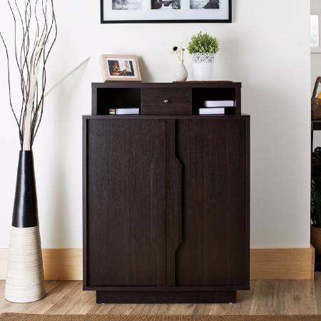 Armoire à chaussures multifonctionnelle rétro - Il y a cinq couches d'espace de rangement pour les chaussures.