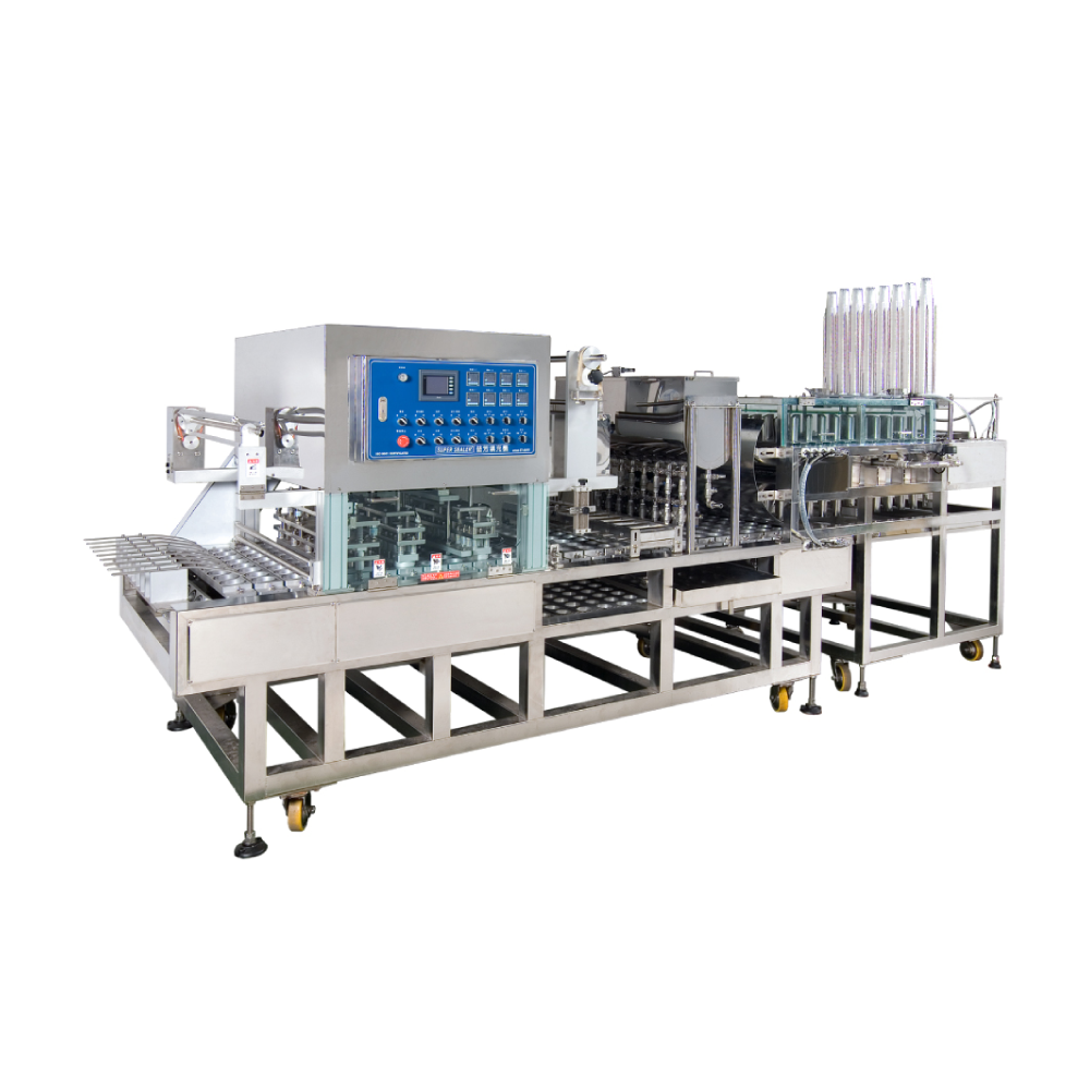 Otomatik fincan bırakma sistemi (fincan/tabağı yerleştirici), dolum sistemi, kütle üretimi için MAP gazı boşaltma sistemi ile benimsenebilir.