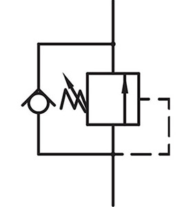 Grafický symbol - MCB - Protiváhový ventil.