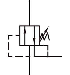 Grafický symbol - MSV - Tlakový sekvenční ventil.