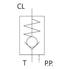 PFV - Grafický symbol předplnícího ventilu.