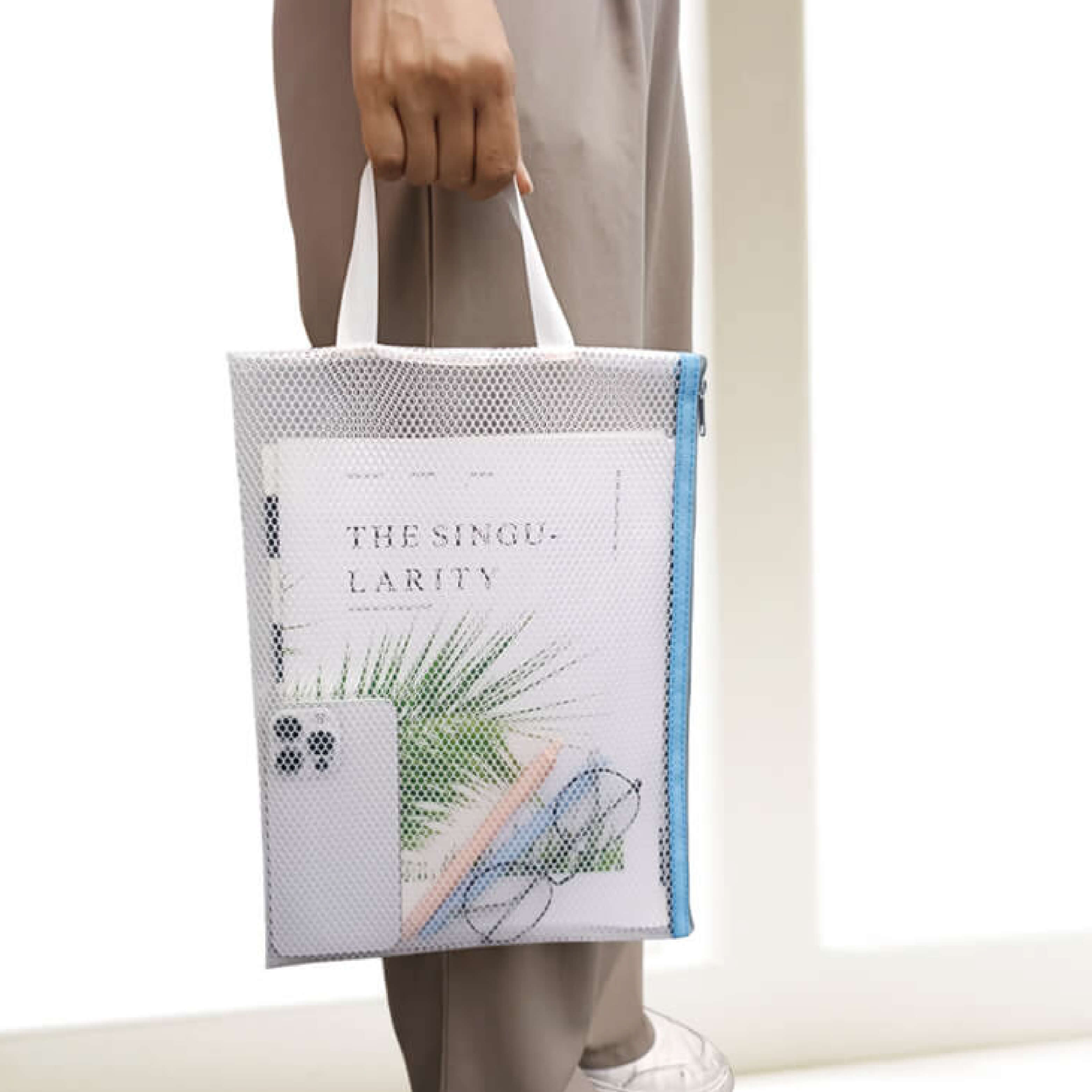 EVA Mesh Bag with Zipper - Waterproof Document Pouch | Leos'