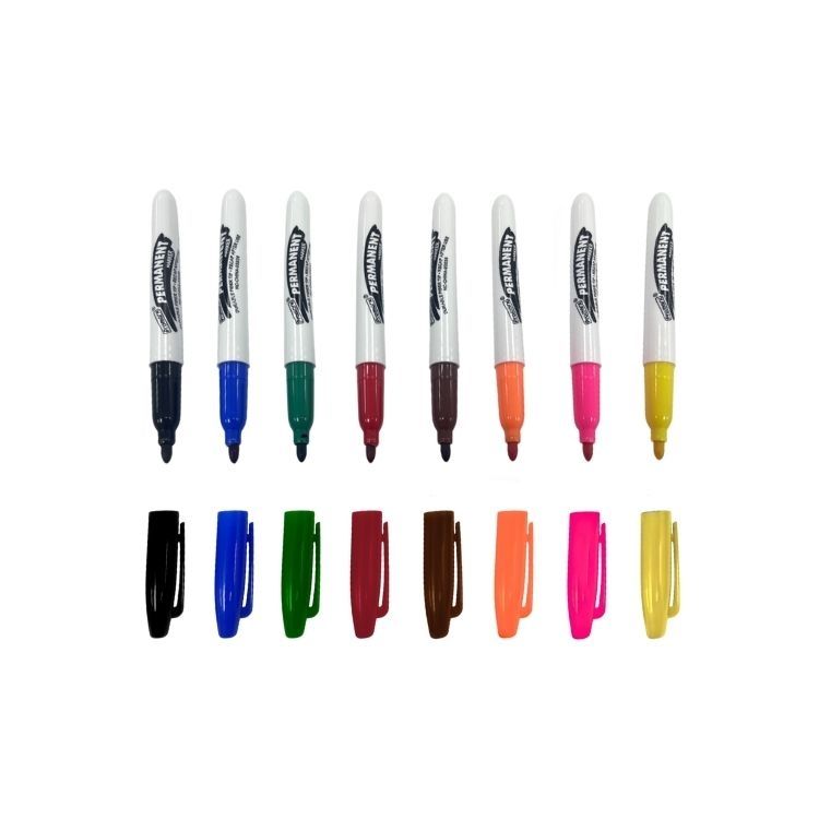 Leos' 8-Color Permanent Markers | Waterproof Industrial Labeling Pens