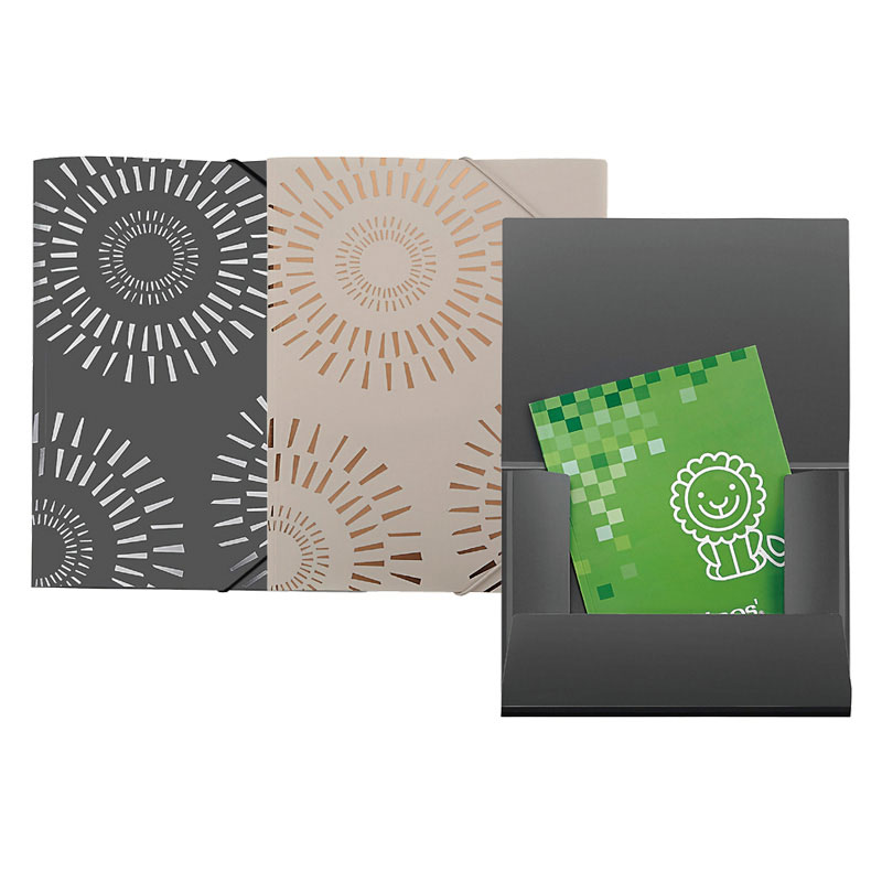 Flap Floder Gold Foil Flap Folder with Elastic Band | Leos' OEM Manufacturing