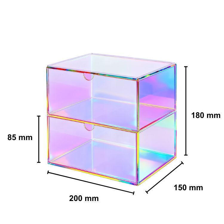 Acrylic 2 Tier Storage Box Wholesale | Custom Desk Organizer - Leos'