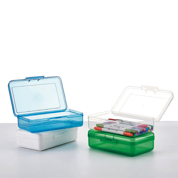 Boîte de rangement transparente pour blocs de construction, empilable,  portable, trousse de premiers soins, boîte à