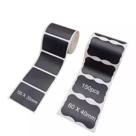 Chalkboard Label Roll - 150 pcs chalkboard labels per roll, made of premium durable vinyl with matte texture Writable and reusable