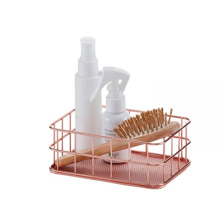 ワイヤーメッシュの棚バスケット