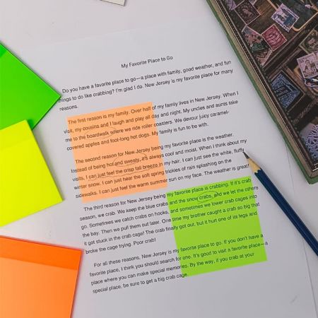 Colored Transparent Sticky Notes