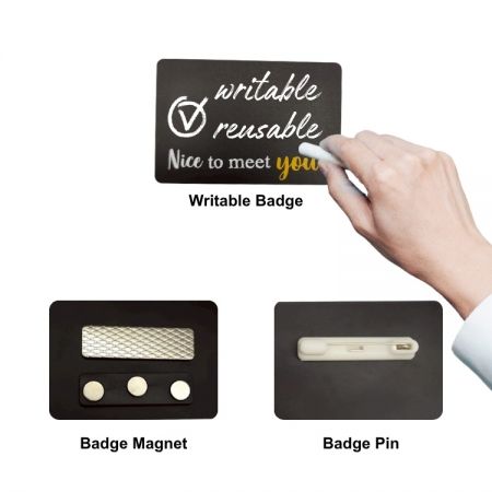 именная табличка с мелом с булавкой или магнитной задней частью для удобства использования
