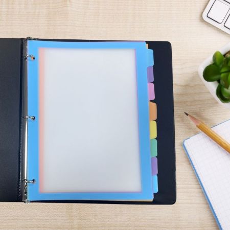 ตัวแบ่งแฟ้มที่มีหน้าต่างใสที่ออกแบบมาเพื่อการมองเห็นเอกสาร, การจัดซื้อในปริมาณมาก, และการใช้งานในระยะยาว.