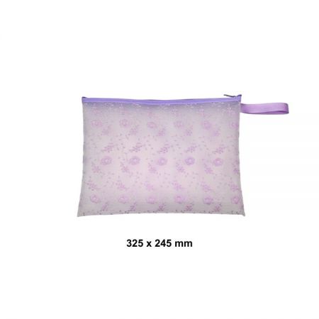 Custom embroidered document bags A4 size for high-end boutique retail distribution.