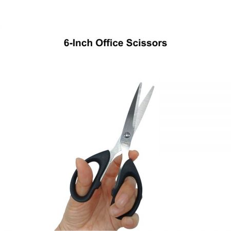 Tijeras de oficina personalizadas con marca para distribución al por mayor con logotipos personalizados para la identidad corporativa.