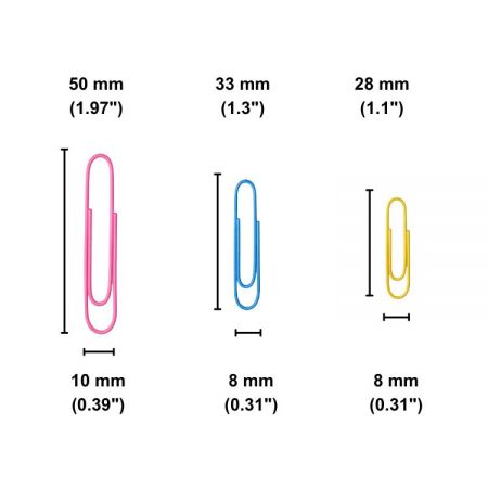 مشابك ورق ملونة مغطاة بالفينيل بالجملة لأنظمة تنظيم المستندات وترميز الألوان في المكتب.
