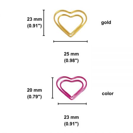 مشابك ورق على شكل قلب من المعدن الذهبي الفاخر لمستلزمات المكاتب التنفيذية الراقية وتخطيط الفعاليات الفاخرة.