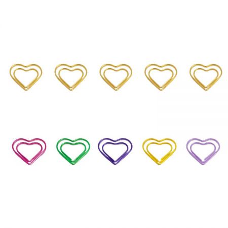 مشبك ورق على شكل قلب - مشابك ورق أنيقة على شكل قلب من مصنع محترف لمجموعات مستلزمات المكاتب الفاخرة.