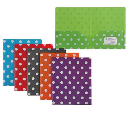 PP Twin Pocket Folder - Polka Dot Twin Pocket Folder