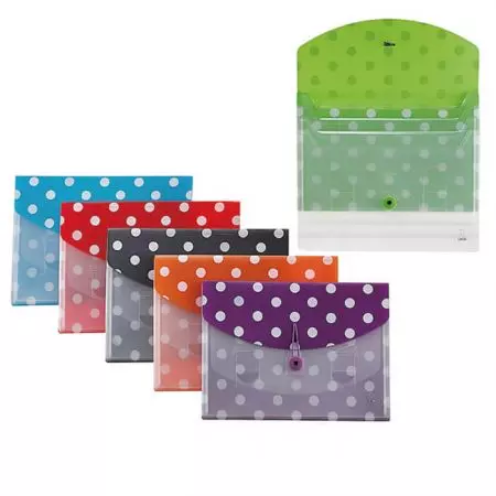 PP Sliding Pocket Folder - Polka Dot Sliding Sorter