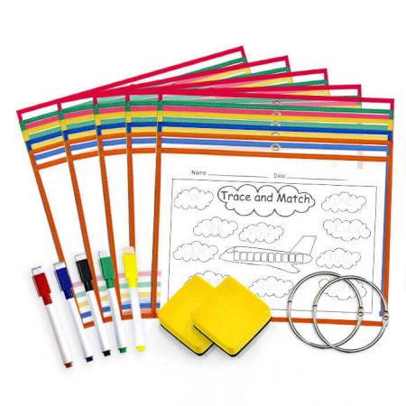 25 упаковок горизонтальных карманов для сухого стирания.