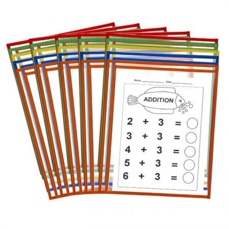 25 Pack Side-Loading Dry Erase Pocket - Our pocket protector opens easily for loading and unloading