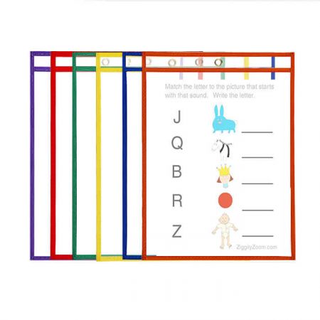 Pack de 6 pochettes effaçables à sec.