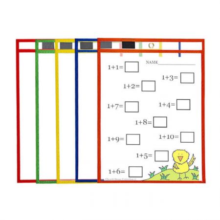 5 Pack Dry Erase Pocket - Dry Erase Pockets is durable and reusable