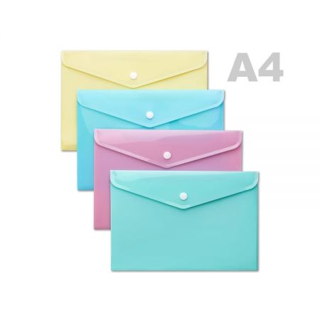 A4 Pastel Carry Folder - Carry Folder Popper Wallet Pastel Colors