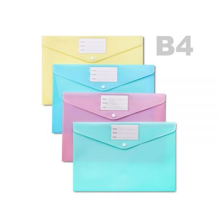 B4 Pastel Popper Wallet - Snap Document Carry Folder