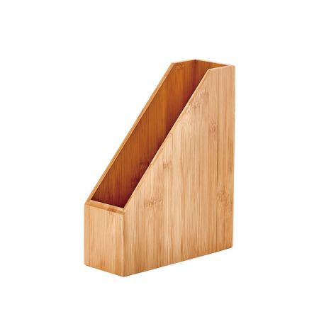 Porta-revistas de bambu - Este recipiente de armazenamento de madeira multifuncional é finamente trabalhado