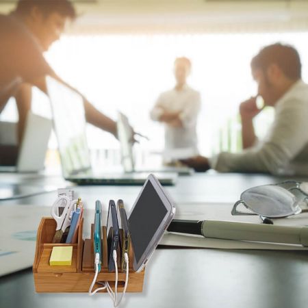 バンブー 充電ステーション オーガナイザー