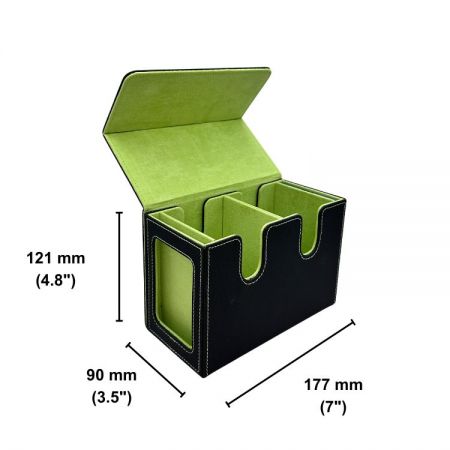 Dual deck box with magnetic closure for the wholesale gaming accessory industry.