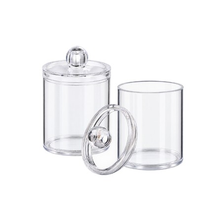 Cotton Round Jar - 4-piece cotton round storage jar set with two large and two small PS jars for wholesale buyers