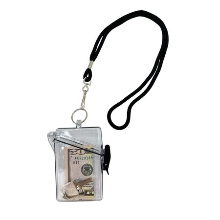 Hard plastic ID badge holder with custom private label packaging for bulk orders.