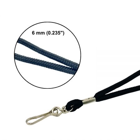 Cordones redondos al por mayor de 6 mm para insignias de identificación de empleados y necesidades corporativas de alto volumen.