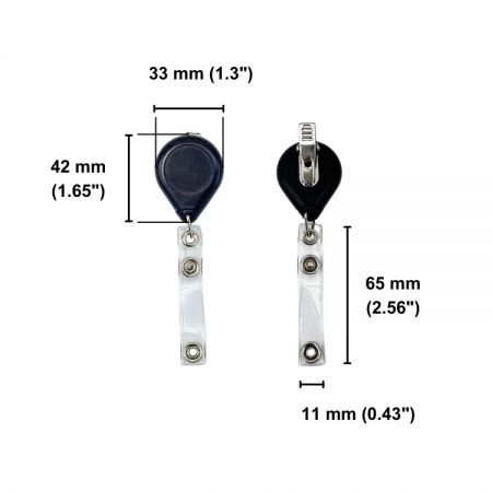 Soportes de identificación retráctiles con logotipo personalizado que cuentan con un cordón de nylon de 900 mm.