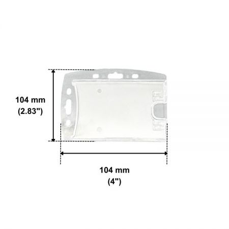 Protectores de tarjetas de identificación de plástico duro con opciones horizontales y verticales.